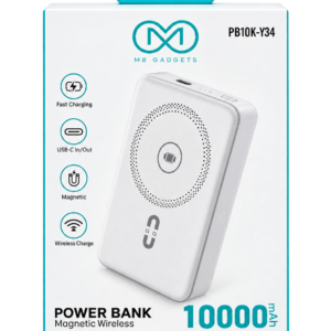 M8 Gadgets 10000mAh Magnetic Wireless Power Bank – PB10K-Y34