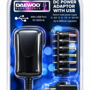 Daewoo Universal Multi-Voltage DC Power Adaptor with USB Port – ELA1135